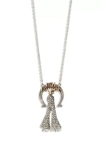 Crystal Bell Bottoms Up Pendant Necklace