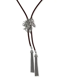  Crystal Horse Bolo Necklace