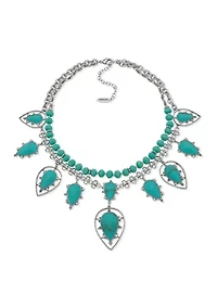 Turquoise Drama Stone Frontal Necklace