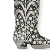 Crystal Pavé Boot Pendant Necklace