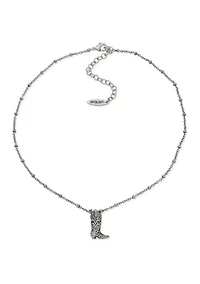 Crystal Pavé Boot Pendant Necklace