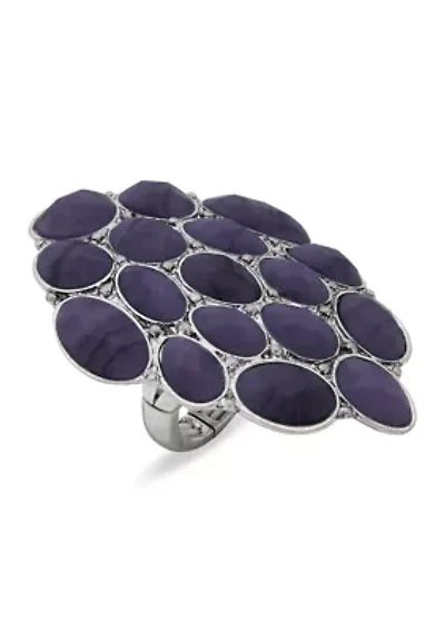  Amethyst Cluster Stone Ring