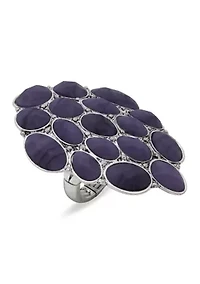  Amethyst Cluster Stone Ring