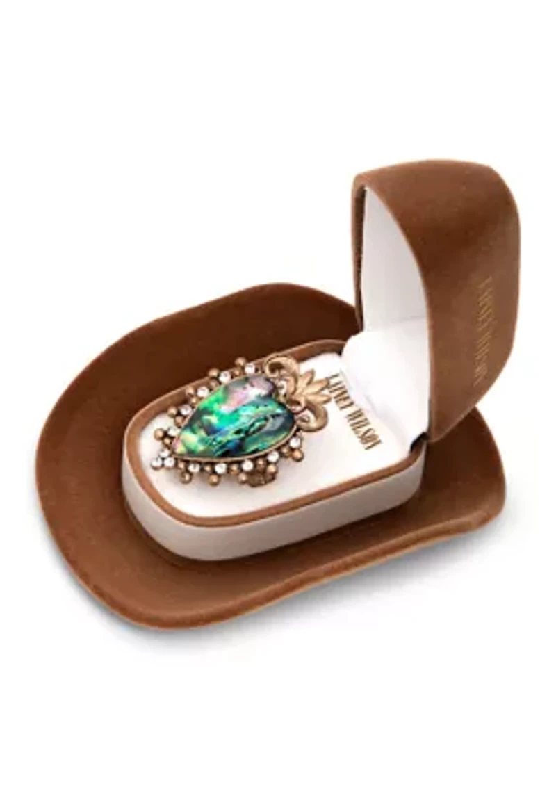 Adjustable Heart Stone Ring