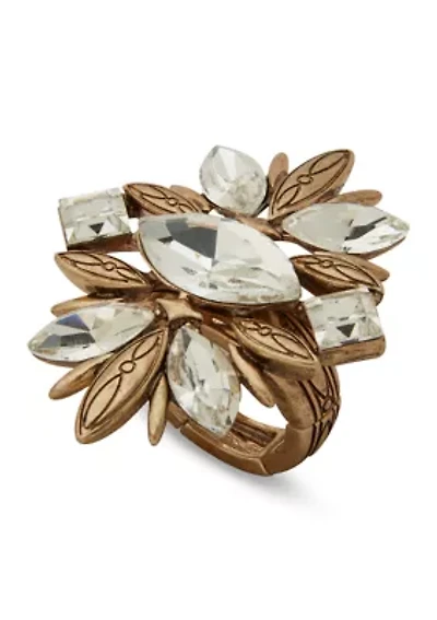 Crystal Navette Stone Cluster Ring