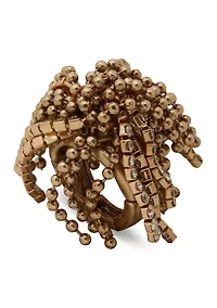 Crystal Stone Chain Tassel Ring