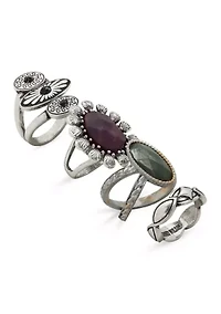 Two-Tone Multi Set of 4 Rings