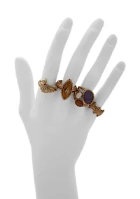 Crystal Stone Statement Ring Set