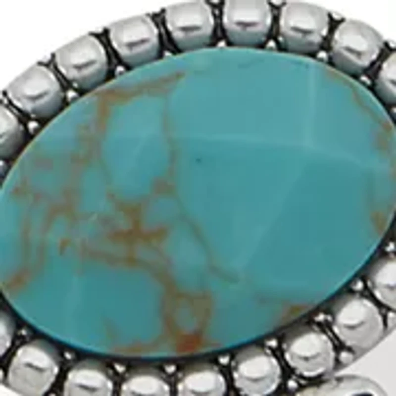 Silver Tone Turquoise Chain Boot Bracelet