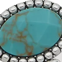 Silver Tone Turquoise Chain Boot Bracelet