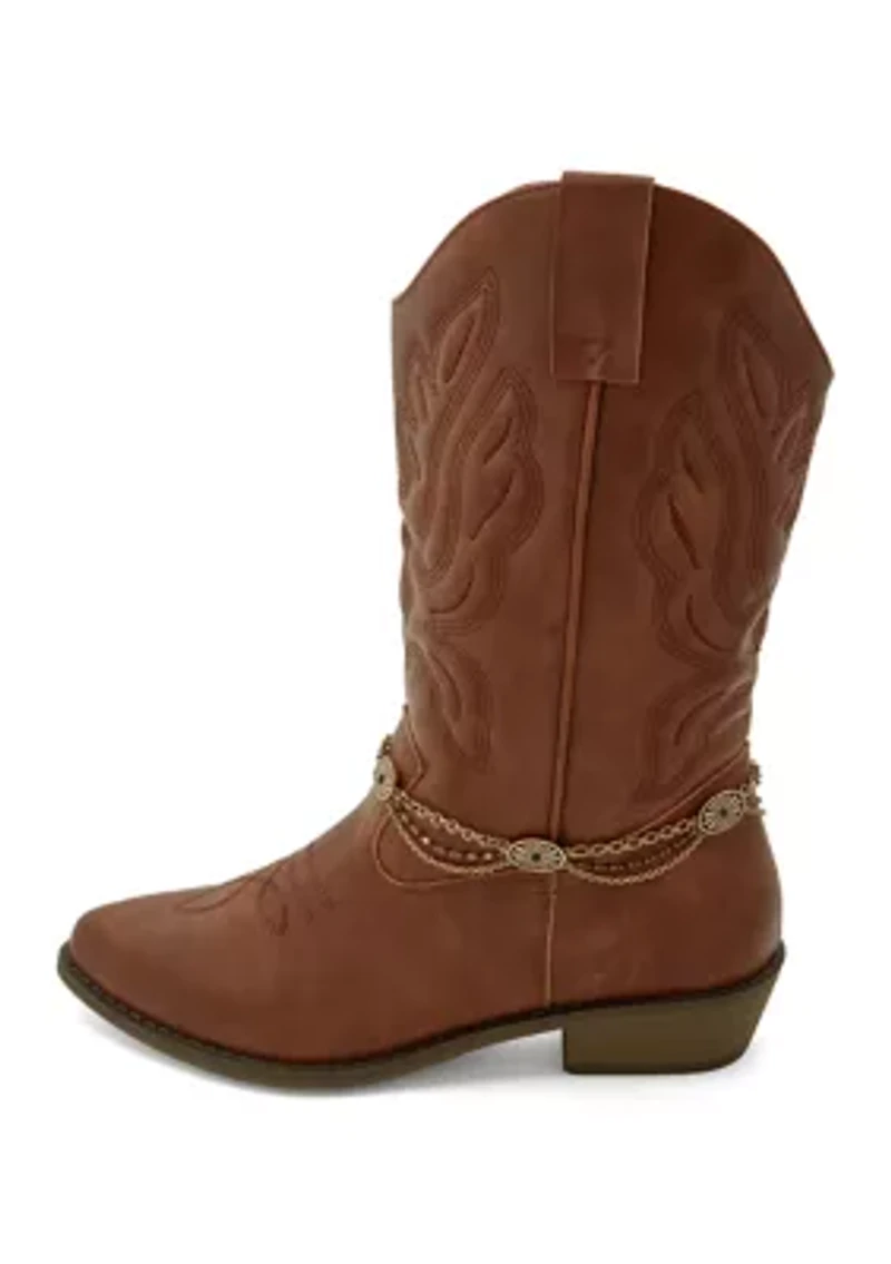 Gold Tone Black Chain Swag Boot Bracelet