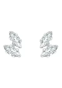 10K Gold 4x2mm Marquise Cubic Zirconia Stud Earrings