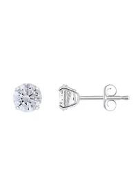 14K Gold 5mm Round Cubic Zirconia Stud Earrings