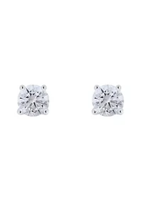 Sterling Silver 4mm Round Cubic Zirconia Stud Earrings