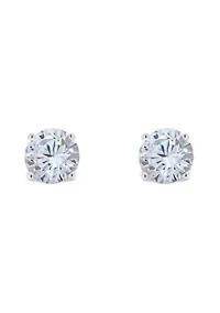 Sterling Silver 5mm Round Cubic Zirconia Stud Earrings
