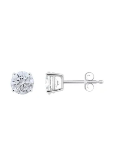 Sterling Silver 6mm Round Cubic Zirconia Stud Earrings