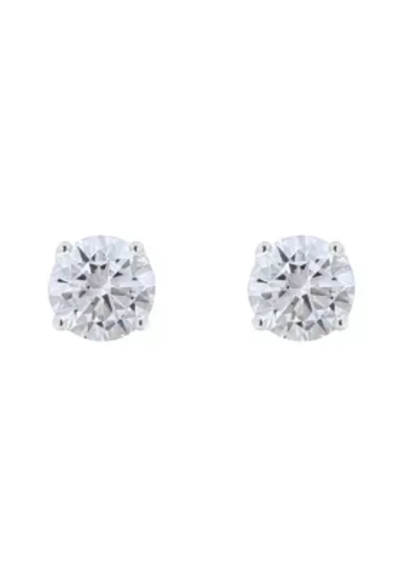 Sterling Silver 6mm Round Cubic Zirconia Stud Earrings