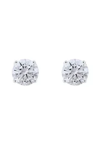 Sterling Silver 6mm Round Cubic Zirconia Stud Earrings