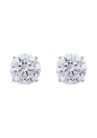 Sterling Silver 8mm Round Cubic Zirconia Stud Earrings