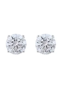 Sterling Silver 9mm Round Cubic Zirconia Stud Earrings