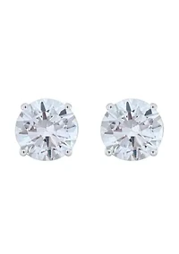 Sterling Silver 10mm Round Cubic Zirconia Stud Earrings