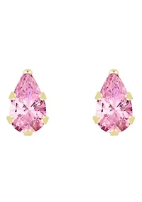 10K Yellow Gold 5x3mm Pear Shape Cubic Zirconia Stud Earrings