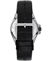 Men's Modernist Dark Green Dial Black Leather Strap Watch