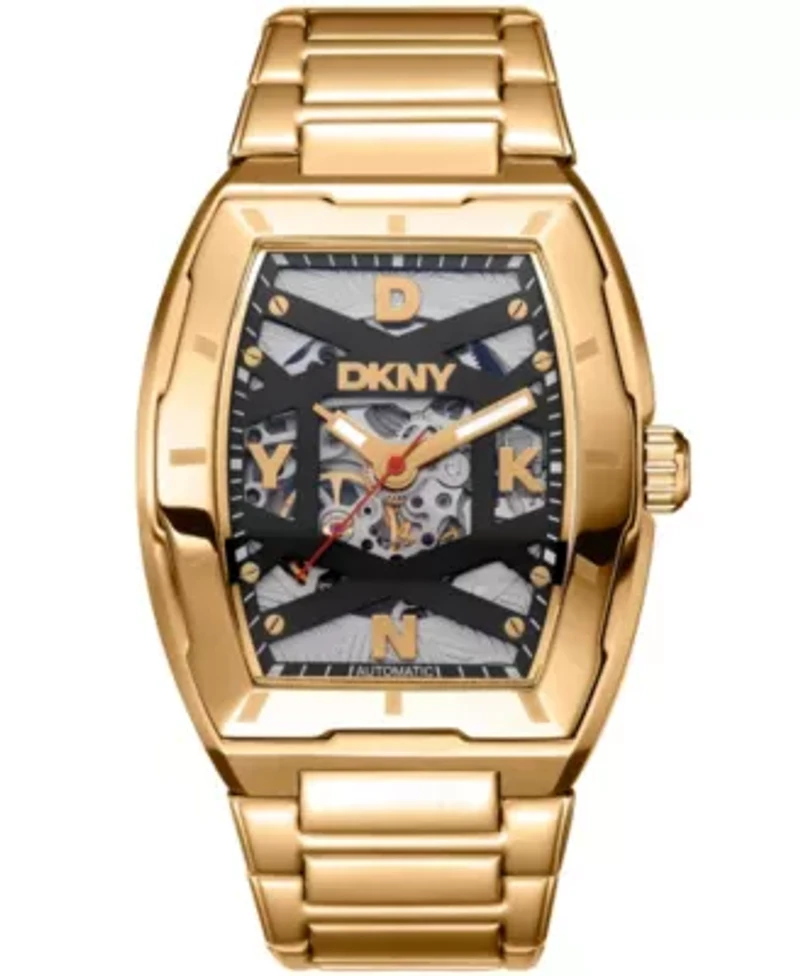 Men's Urban Automatic Black Dial Gold-Tone Stainless Steel Bracelet Watch