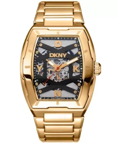 Men's Urban Automatic Black Dial Gold-Tone Stainless Steel Bracelet Watch
