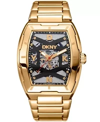 Men's Urban Automatic Black Dial Gold-Tone Stainless Steel Bracelet Watch