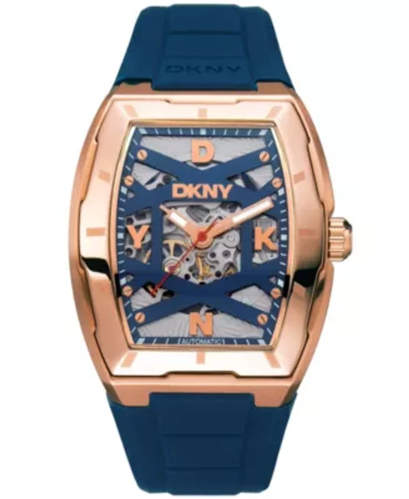 Men's Urban Automatic Dark Blue Dial Dark Blue Silicone Strap Watch