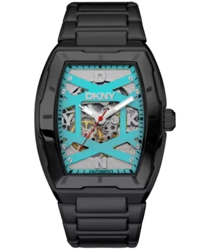 Men's Urban Automatic Turquoise Dial Black Stainless Steel Bracelet Watch