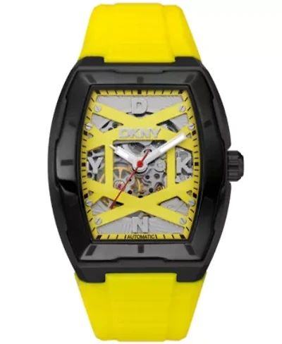 Men's Urban Automatic Yellow Dial Yellow Silicone Strap Watch