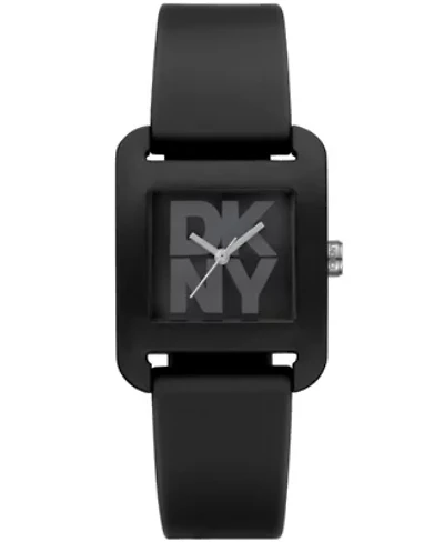 Women's City Sport Black Dial Black Silicone Strap Watch