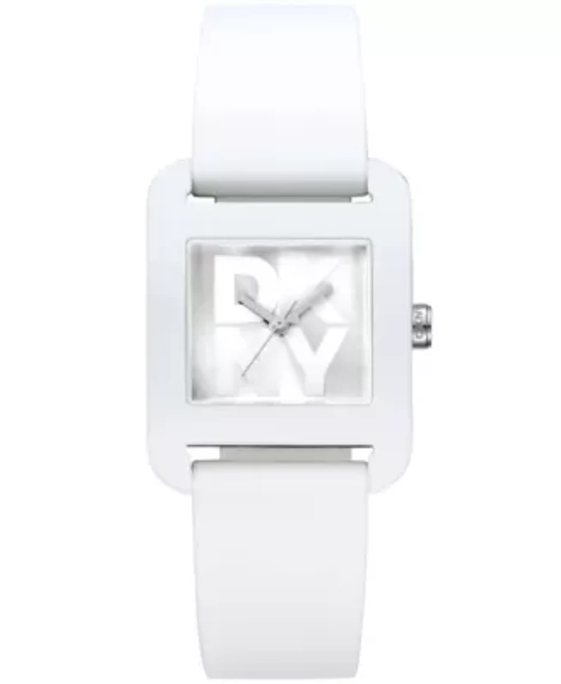 Women's City Sport White Dial White Silicone Strap Watch