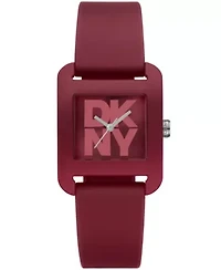 Women's City Sport Dark Red Dial Dark Red Silicone Strap Watch