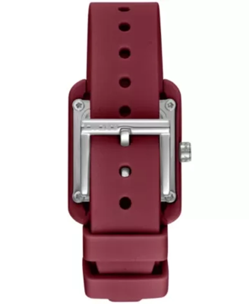 Women's City Sport Dark Red Dial Dark Red Silicone Strap Watch
