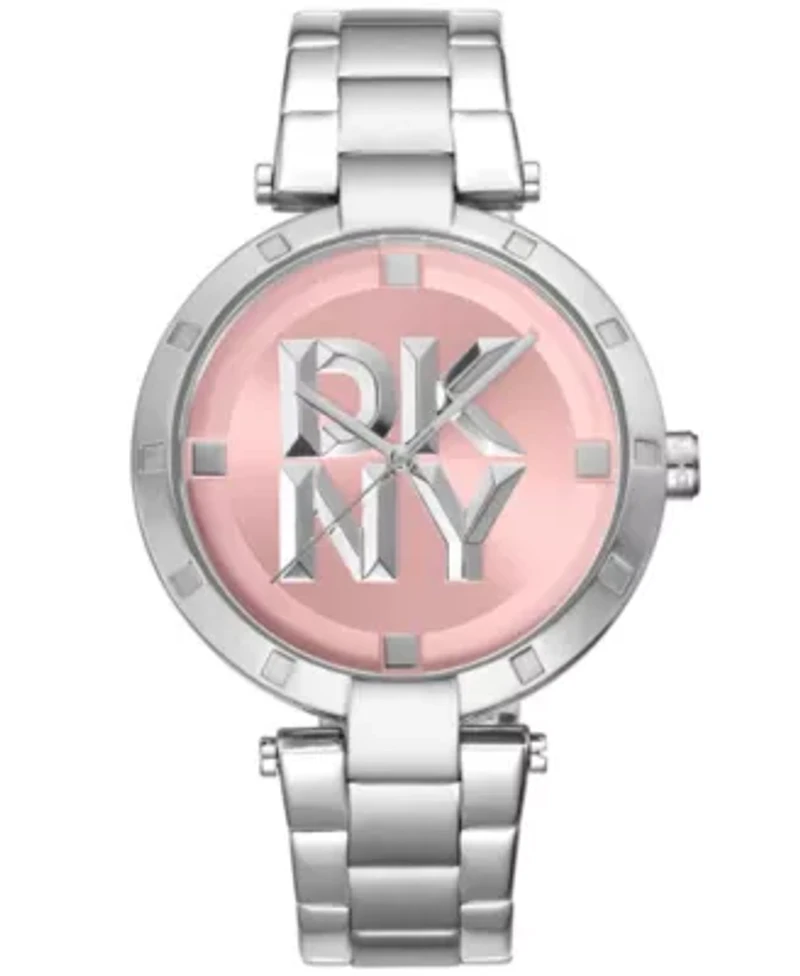 Women's Essential Logo Pink Dial Stainless Steel Bracelet Watch