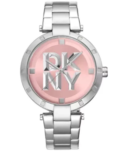 Women's Essential Logo Pink Dial Stainless Steel Bracelet Watch