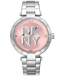 Women's Essential Logo Pink Dial Stainless Steel Bracelet Watch