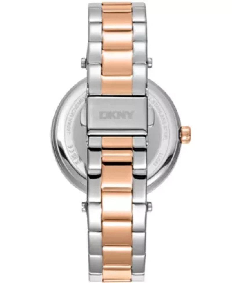 Women's Essential Logo Dark Dial Gold Two-Tone Stainless Steel Bracelet Watch