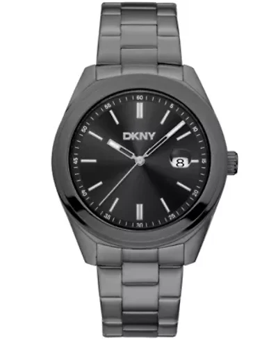 Men's Modernist Classics Black Dial Gun Metal-Tone Stainless Steel Bracelet Watch