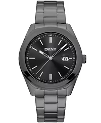 Men's Modernist Classics Black Dial Gun Metal-Tone Stainless Steel Bracelet Watch