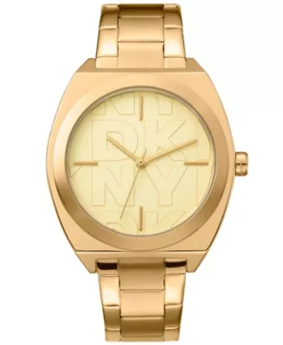 Women's Broadway Maxi Champagne Dial Gold-Tone Stainless Steel Bracelet Watch