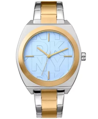 Women's Broadway Maxi Light Blue Dial Gold Two-Tone Stainless Steel Bracelet Watch
