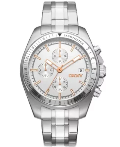 Men's Central Park Chronograph Silver Dial Stainless Steel Bracelet Watch