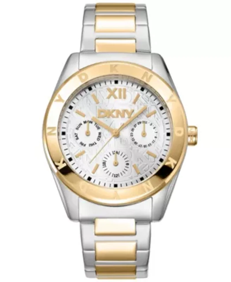 Women's Chambers Multi Sport Chronograph Silver Dial Gold Two-Tone Stainless Steel Bracelet Watch