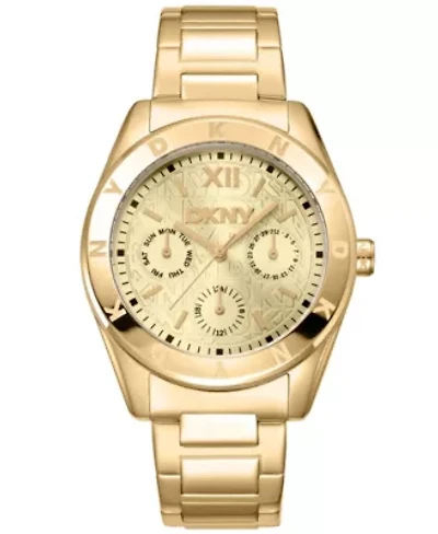 Women's Chambers Multi Sport Chronograph Champagne Dial Gold-Tone Stainless Steel Bracelet Watch