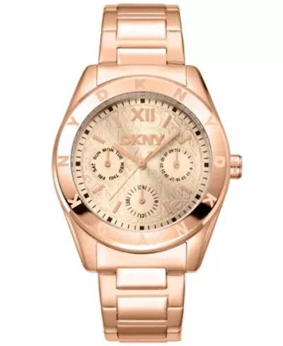 Women's Chambers Multi Sport Chronograph Rose Gold Dial Rose Gold-Tone Stainless Steel Bracelet Watch