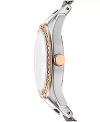 Women's Astoria Midi Glitz Silver Dial Rose Gold-Two-Tone Stainless Steel Bracelet Watch